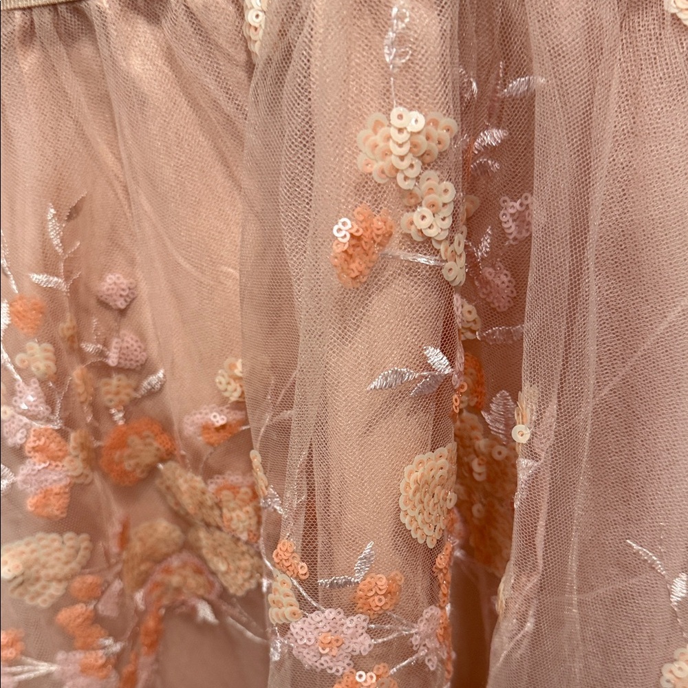 City Chic Strapless Floral Dress in Peach and Pink - Picture 7 of 8